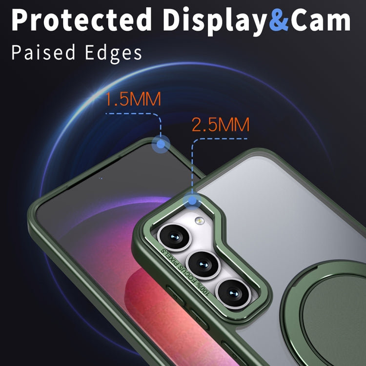 For Samsung Galaxy S24+ 5G 360-degree Rotating MagSafe Magnetic Holder Phone Case(Green) - Galaxy S24+ 5G Cases by PMC TechLife | Online Shopping South Africa | PMC TechLife