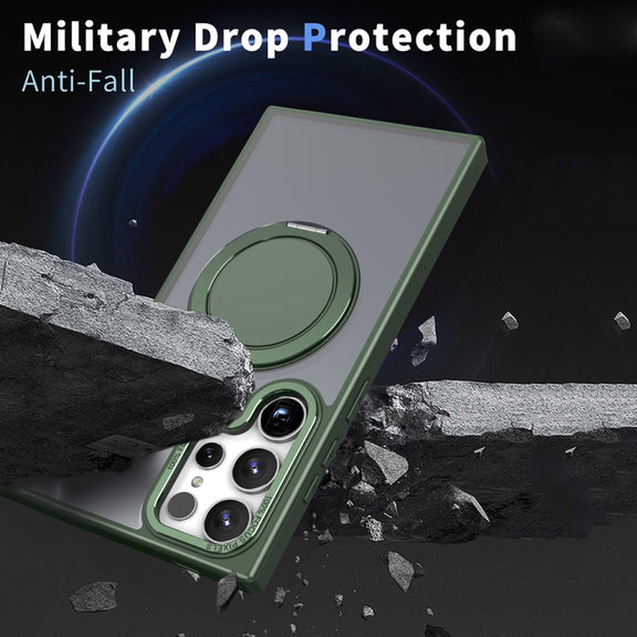 For Samsung Galaxy S24 Ultra 5G 360-degree Rotating MagSafe Magnetic Holder Phone Case(Green)