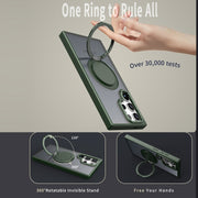 For Samsung Galaxy S24 Ultra 5G 360-degree Rotating MagSafe Magnetic Holder Phone Case(Green)