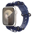For Apple Watch Series 9 41mm Paracord Genuine Leather Watch Band(Royal Blue) - Watch Bands by PMC TechLife | Online Shopping South Africa | PMC TechLife