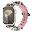 For Apple Watch Series 7 45mm Paracord Genuine Leather Watch Band(Pink Camo) - Watch Bands by PMC TechLife | Online Shopping South Africa | PMC TechLife