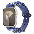 For Apple Watch Series 4 44mm Paracord Genuine Leather Watch Band(Blue Camo) - Watch Bands by PMC TechLife | Online Shopping South Africa | PMC TechLife