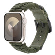 For Apple Watch Series 2 42mm Plain Paracord Genuine Leather Watch Band(Army Green) - Watch Bands by PMC TechLife | Online Shopping South Africa | PMC TechLife