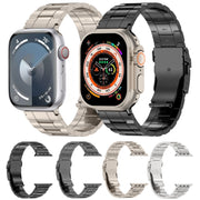For Apple Watch 42mm Safety Buckle Trapezoid Titanium Steel Watch Band(Titanium)