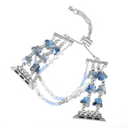 For Apple Watch Series 4 44mm Butterfly Chain Bracelet Metal Watch Band(Blue)
