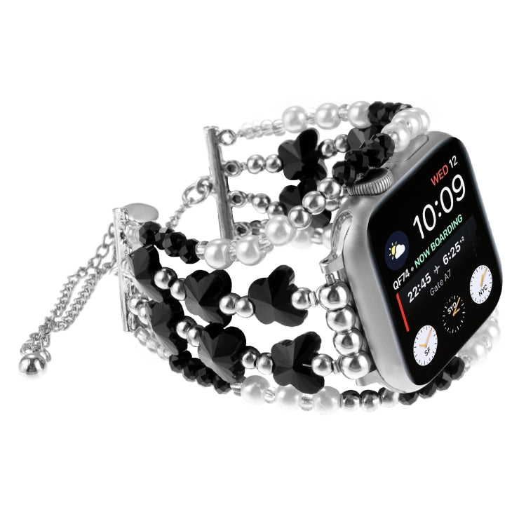 For Apple Watch Series 4 40mm Butterfly Chain Bracelet Metal Watch Band(Black) - Watch Bands by PMC TechLife | Online Shopping South Africa | PMC TechLife | Buy Now Pay Later Mobicred