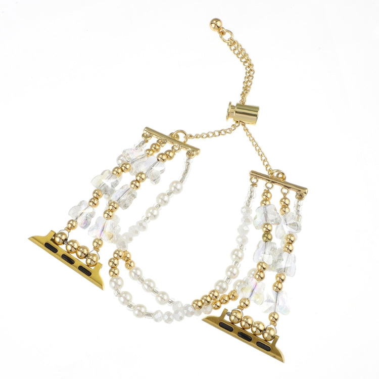 For Apple Watch Series 4 40mm Butterfly Chain Bracelet Metal Watch Band(Transparent Gold) - free shipping - PMC TechLife - Order now!