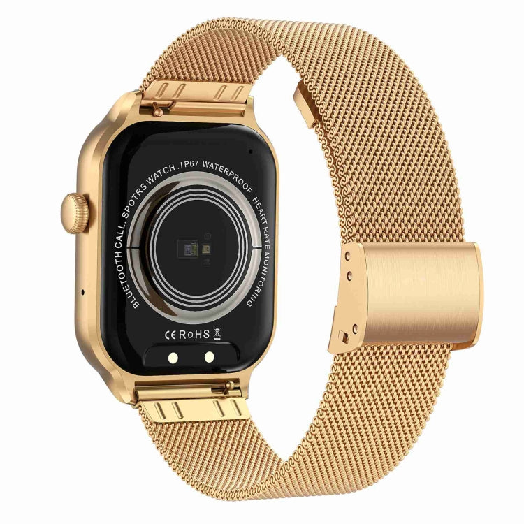 2.01 inch Milanese Steel Strap Bluetooth Call Smart Watch Support Heart Rate Monitoring / Non-invasive Blood Sugar(Gold)