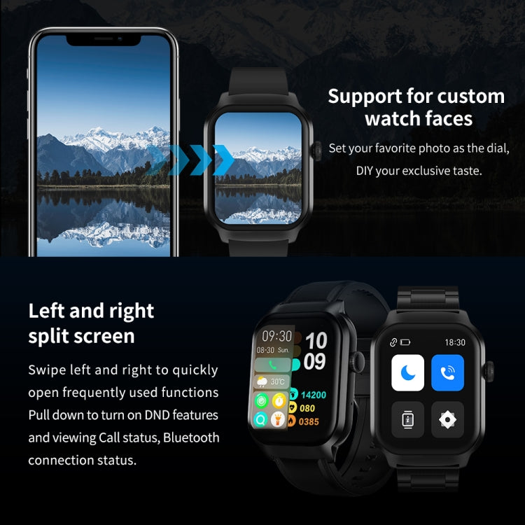 2.01 inch Milanese Steel Strap Bluetooth Call Smart Watch Support Heart Rate Monitoring / Non-invasive Blood Sugar(Gold)