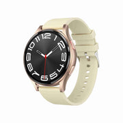 1.43 inch Silicone Strap Bluetooth Call Smart Watch Support ECG / Non-invasive Blood Sugar(Light Yellow)