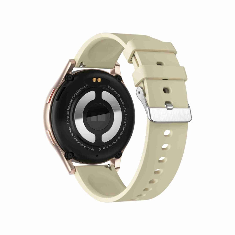 1.43 inch Silicone Strap Bluetooth Call Smart Watch Support ECG / Non-invasive Blood Sugar(Light Yellow)