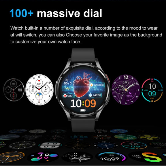 1.43 inch Silicone Strap Bluetooth Call Smart Watch Support ECG / Non-invasive Blood Sugar(Light Yellow)