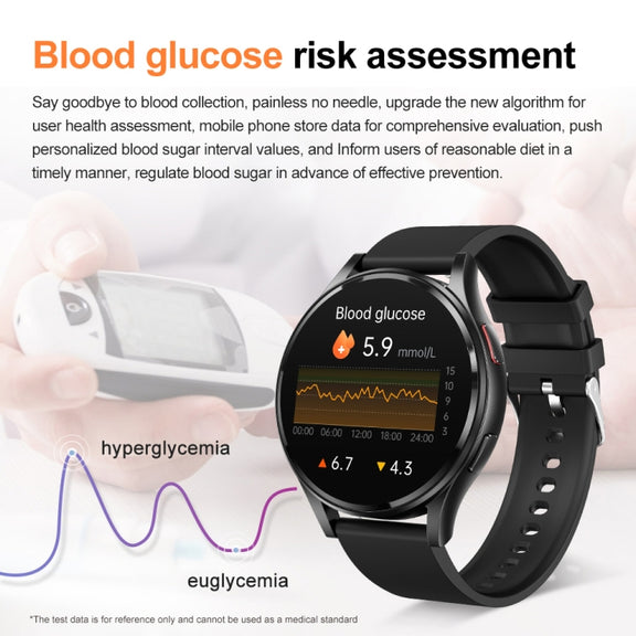 1.43 inch Silicone Strap Bluetooth Call Smart Watch Support ECG / Non-invasive Blood Sugar(Light Yellow)