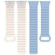 For Xiaomi Smart Band 9 Pro / 8 Pro Two Color Magnetic Silicone Watch Band(Blue Starlight)