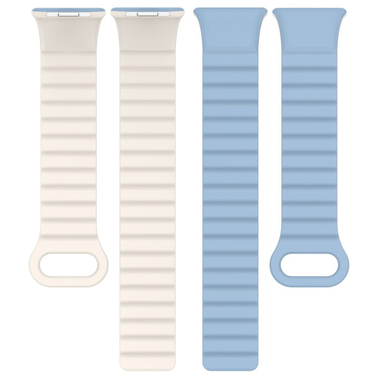 For Xiaomi Smart Band 9 Pro / 8 Pro Two Color Magnetic Silicone Watch Band(Blue Starlight)