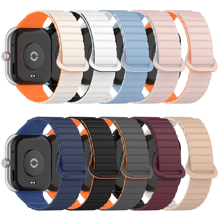 For Xiaomi Smart Band 9 Pro / 8 Pro Two Color Magnetic Silicone Watch Band(Blue Starlight)