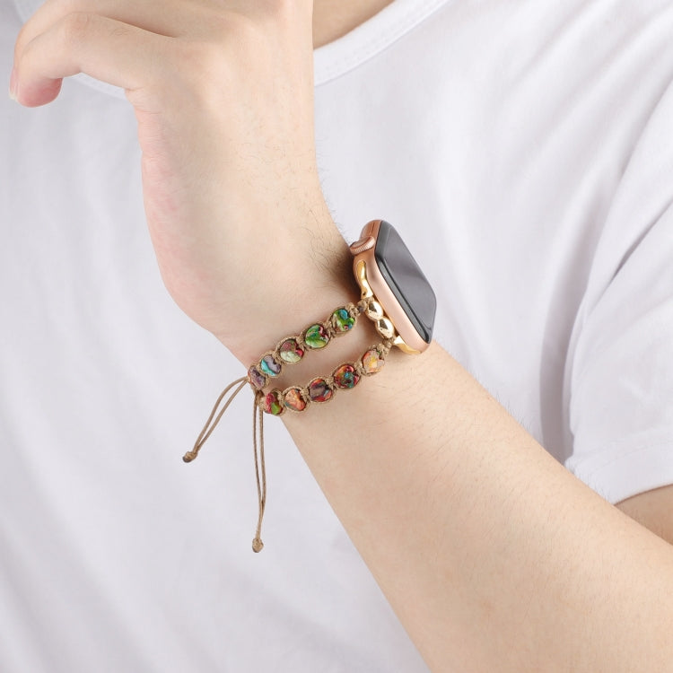 For Apple Watch Series 4 40mm Heart Stones Drawstring Chain Watch Band(Colorful) - free shipping - PMC TechLife - Order now!