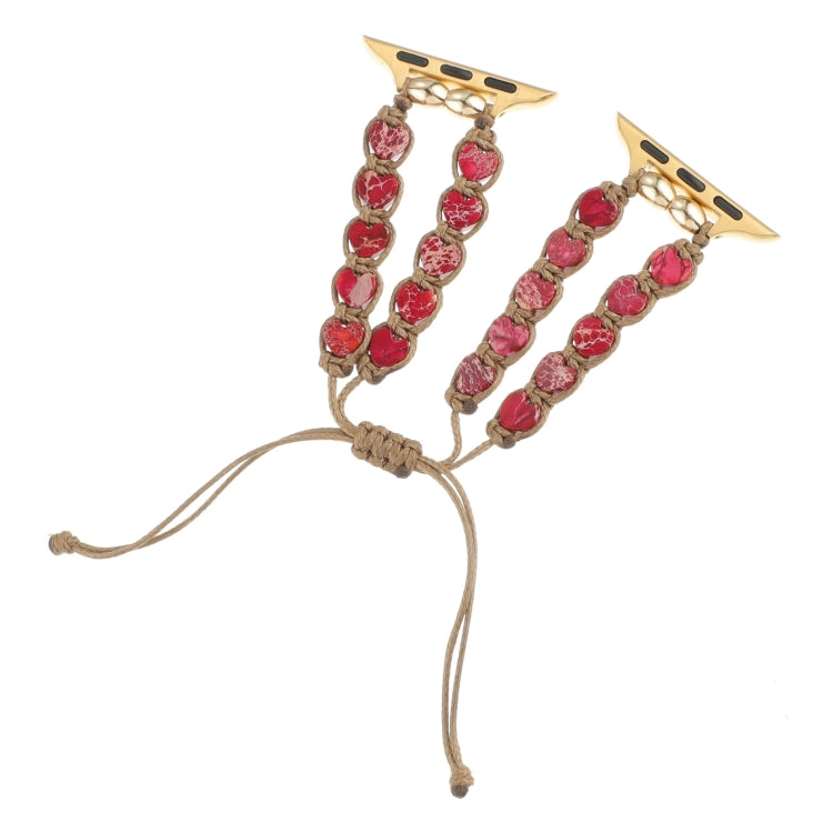 For Apple Watch Series 2 42mm Heart Stones Drawstring Chain Watch Band(Red) - free shipping - PMC TechLife - Order now!