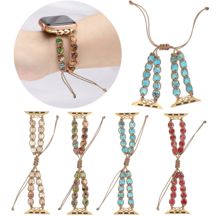 For Apple Watch 42mm Heart Stones Drawstring Chain Watch Band(Red) - free shipping - PMC TechLife - Order now!