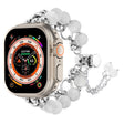 For Apple Watch Ultra 49mm Pearl Chain Metal Bracelet Watch Band(White Silver) - free shipping - PMC TechLife - Order now!