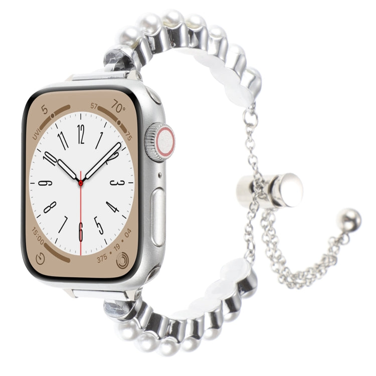 For Apple Watch 38mm Pearl Bracelet Metal Watch Band(Silver) - free shipping - PMC TechLife - Order now!