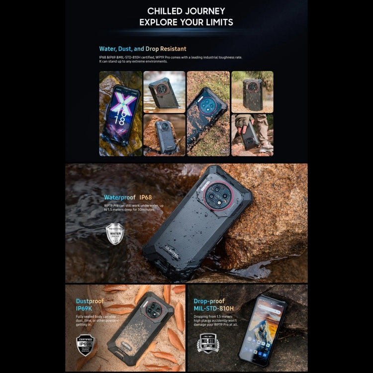 Oukitel WP19 Pro, 8GB+256GB, 6.8 inch MediaTek Helio G99 Octa-core, NFC, Network: 4G(Black) - free shipping - PMC Jewellery - Order now!