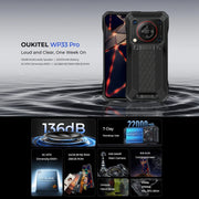 Oukitel WP33 Pro, 8GB+256GB, IP68/IP69K, Fingerprint Identification, 22000mAh, 6.6 inch MediaTek Dimensity 6100+ Octa-core, NFC, OTG, Network: 5G(Black)