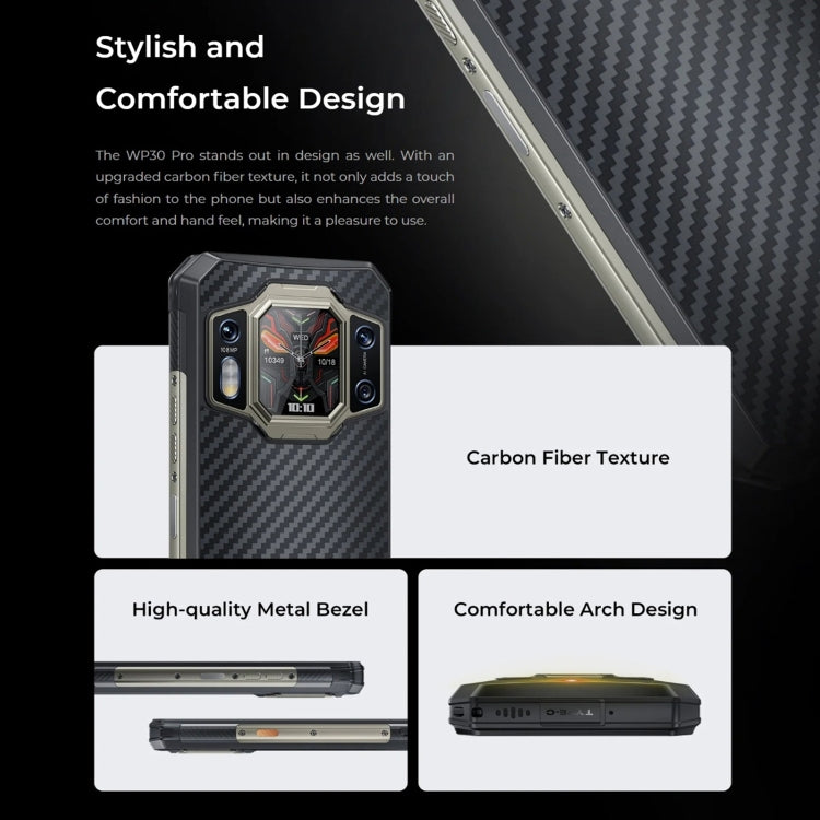 Oukitel WP30 Pro 5G, 12GB+512GB, IP68/IP69K, 108MP Camera, 11000mAh, 6.78 inch + 1.8 inch MediaTek Dimensity 8050 Octa-core 3.0GHz, NFC, OTG, Network: 5G(Black)