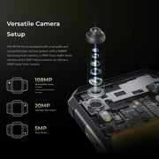 Oukitel WP30 Pro 5G, 12GB+512GB, IP68/IP69K, 108MP Camera, 11000mAh, 6.78 inch + 1.8 inch MediaTek Dimensity 8050 Octa-core 3.0GHz, NFC, OTG, Network: 5G(Black)