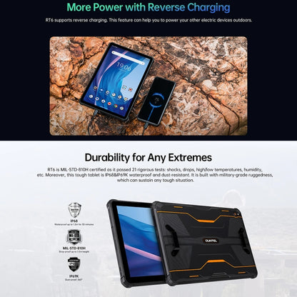 OUKITEL RT6 4G Network IP68/IP69K Rugged Tablet, 8GB+256GB, 10.1 inch Android 13 MediaTek MT8788 Octa Core Support Dual SIM, EU Plug(Black) - free shipping - PMC Jewellery - Order now!