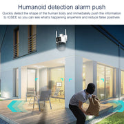 QX103 Humanoid Recognition AI Alarm WiFi Dome Dual IP Camera(AU Plug)