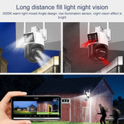 QX103 Humanoid Recognition AI Alarm WiFi Dome Triple IP Camera(US Plug)
