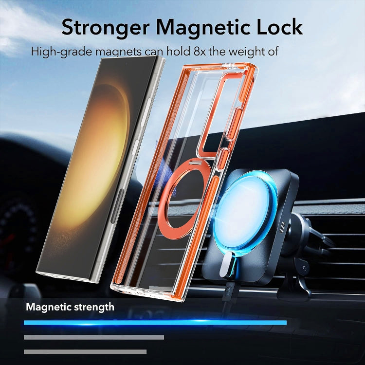 For Samsung Galaxy S24 Ultra 5G Magnetic 360 Degree Rotating Holder Phone Case(Orange) - Galaxy S24 Ultra 5G Cases by PMC TechLife | Online Shopping South Africa | PMC TechLife