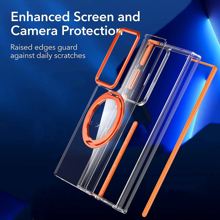 For Samsung Galaxy S24 Ultra 5G Magnetic 360 Degree Rotating Holder Phone Case(Orange) - Galaxy S24 Ultra 5G Cases by PMC TechLife | Online Shopping South Africa | PMC TechLife