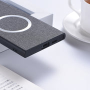 For Samsung Galaxy S24 Ultra 5G Magsafe Magnetic Ring Cloth Texture Phone Case(Green)