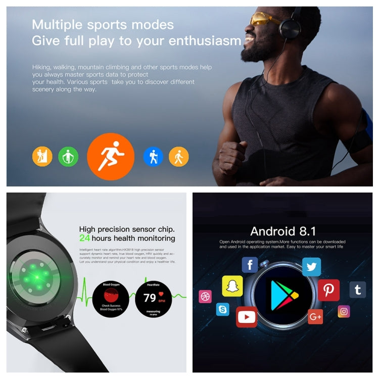 UNIWA DM80 1.43 inch IP67 Waterproof Android 8.1 Smart Watch Support 4G Network / WiFi / GPS / NFC(Red) - free shipping - PMC Jewellery - Order now!
