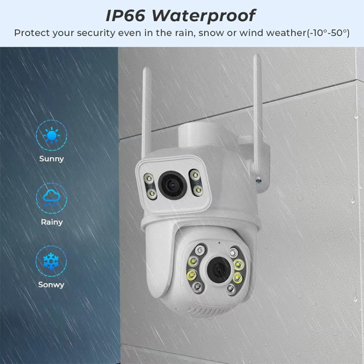 QX95 6MP WiFi Dual Camera Supports Two-way Voice Intercom & AI Recognition(UK Plug)