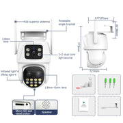 QX104 3MP WiFi Triple Camera Supports Human Face Recognition & AI Alarm(AU Plug)