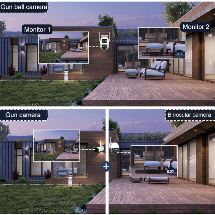 QX104 3MP WiFi Triple Camera Supports Human Face Recognition & AI Alarm(AU Plug) - free shipping - PMC TechLife - Order now!