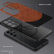 For Samsung Galaxy S24 5G SULADA Stitching Leather MagSafe Magnetic Phone Case(Black)