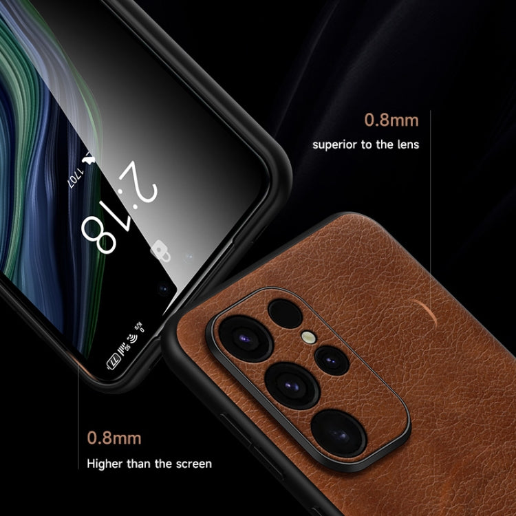 For Samsung Galaxy S24 Ultra 5G SULADA Stitching Leather MagSafe Magnetic Phone Case(Brown)