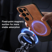 For Samsung Galaxy S24 5G SULADA Stitching Leather MagSafe Magnetic Phone Case(Green)