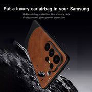 For Samsung Galaxy S24 5G SULADA Stitching Leather MagSafe Magnetic Phone Case(Brown)