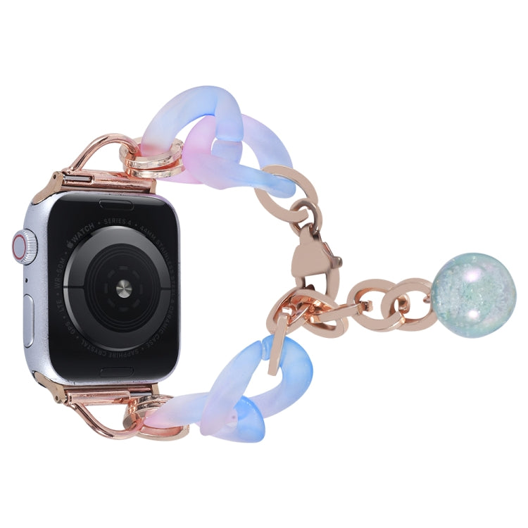 For Apple Watch SE 44mm Gradient Resin Chain Watch Band(Blue) - free shipping - PMC TechLife - Order now!