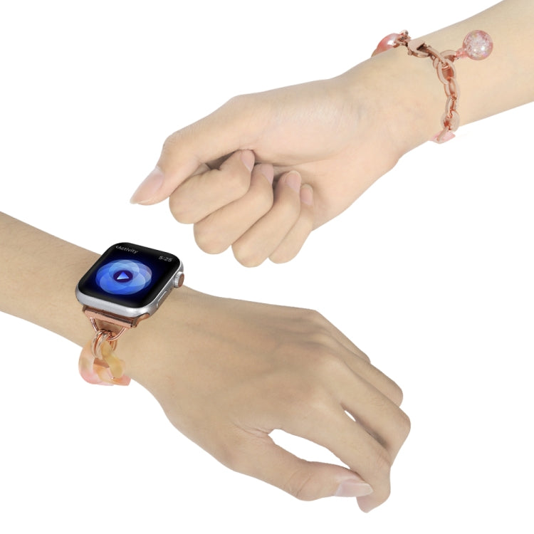 For Apple Watch Series 2 38mm Gradient Resin Chain Watch Band(Pink)