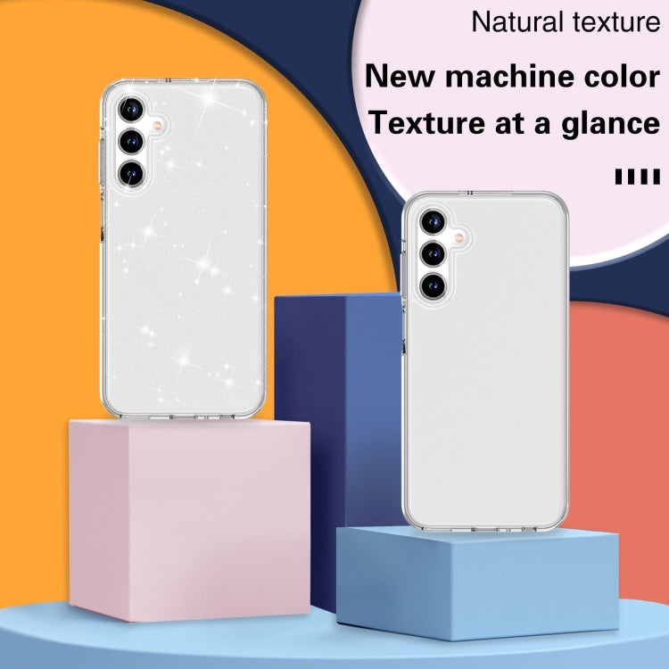 For Samsung Galaxy A15 5G Terminator Style Glitter Powder Shockproof Phone Case(White) - Galaxy Phone Cases by PMC TechLife | Online Shopping South Africa | PMC TechLife