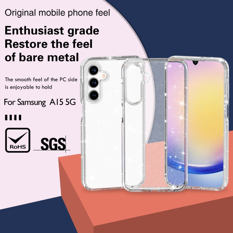 For Samsung Galaxy A15 5G Terminator Style Glitter Powder Shockproof Phone Case(White) - Galaxy Phone Cases by PMC TechLife | Online Shopping South Africa | PMC TechLife