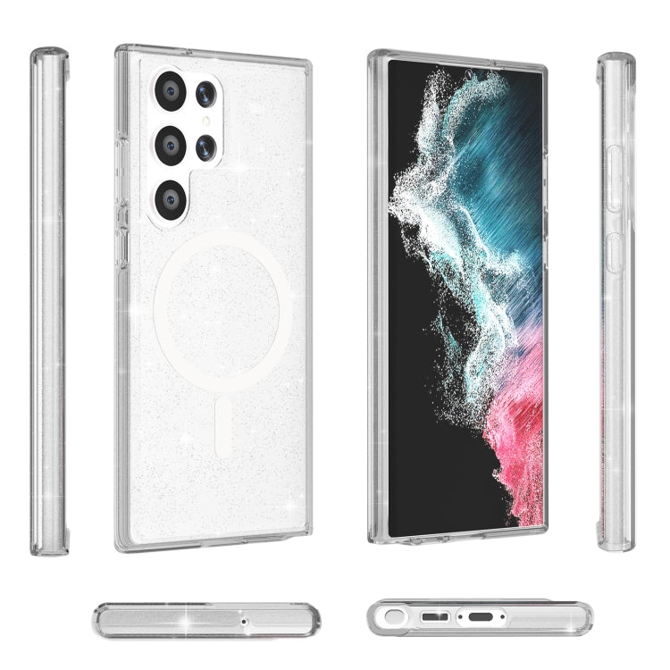 For Samsung Galaxy S23 Ultra 5G Terminator Style Glitter Powder MagSafe Magnetic Phone Case(White) - Galaxy S23 Ultra 5G Cases by PMC TechLife | Online Shopping South Africa | PMC TechLife