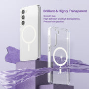 For Samsung Galaxy S23 5G Terminator Style Glitter Powder MagSafe Magnetic Phone Case(Transparent)