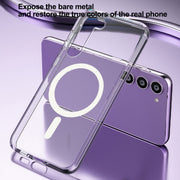 For Samsung Galaxy S23 5G Terminator Style Glitter Powder MagSafe Magnetic Phone Case(Transparent)